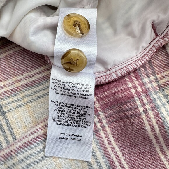 Banana Republic Oversized Shacket Pink Plaid Wool Blend Shirt Jacket Women's M - Picture 7 of 11